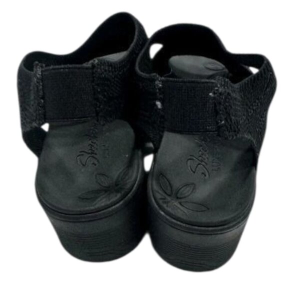 Skechers Womens Pier-Lite  Memory Maker Wedge Sandal Stretch Knit Size 9 - Picture 2 of 10